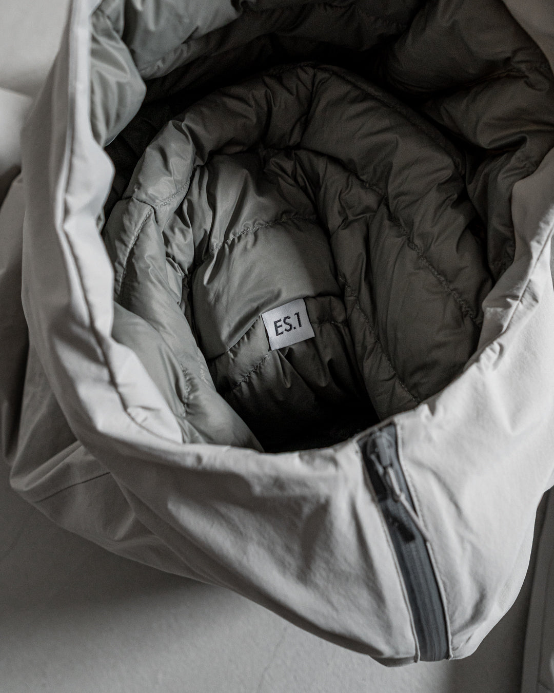 【collaboration】ES.1 × THE NEW ORDER magazine D005 TNO 3lyr down hoodie