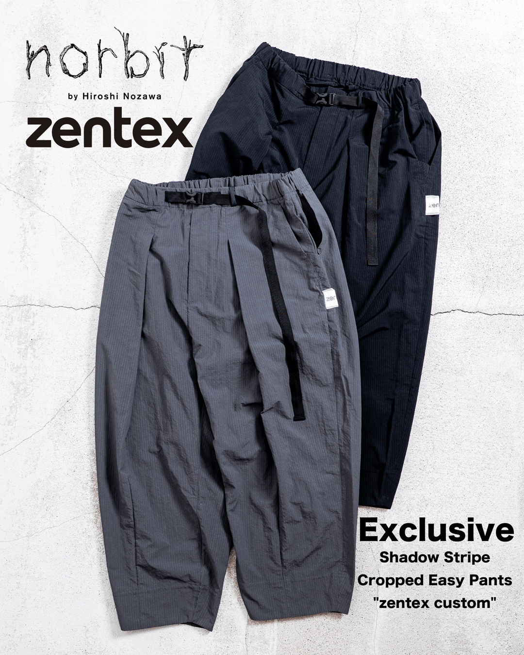 【zentex exclusive】norbit Shadow Stripe Cropped Easy Pants "zentex custom"