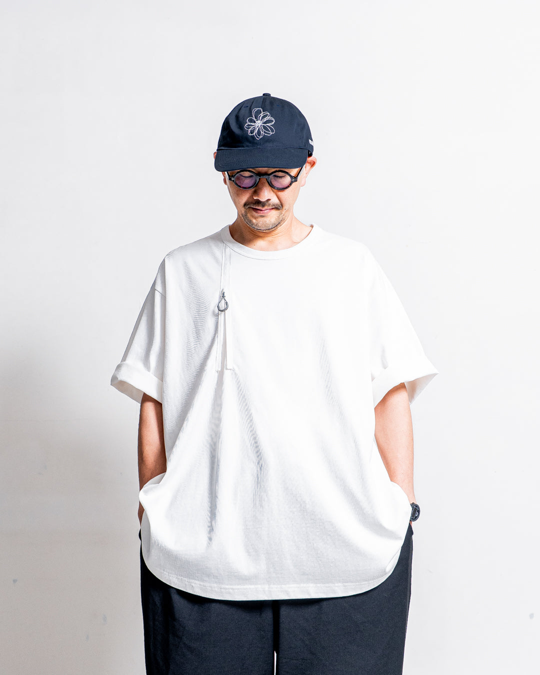 NICK GEAR Hand Stitch Flower Cap