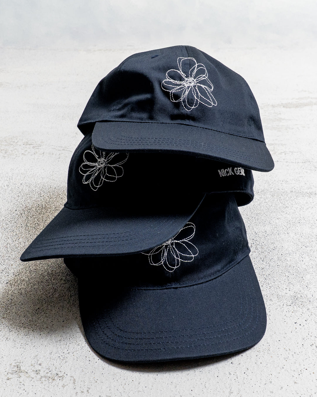 NICK GEAR Hand Stitch Flower Cap