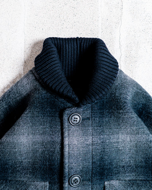 and wander wool shaggy check jacket long