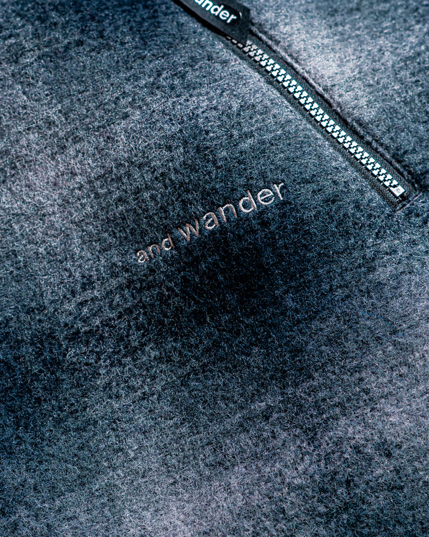 and wander wool shaggy check jacket long