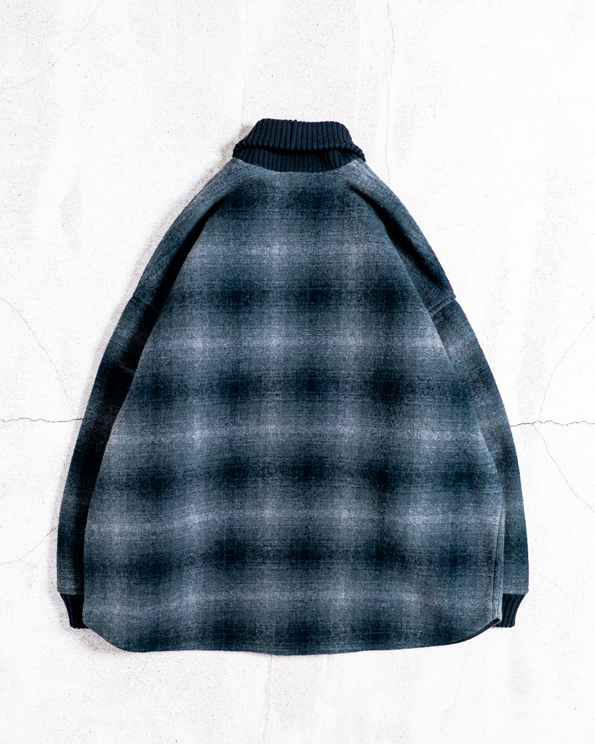 and wander wool shaggy check jacket long