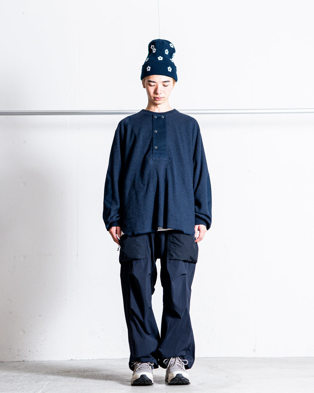 【RESTOCK】norbit Wool cotton waffle Henley neck T-shirts