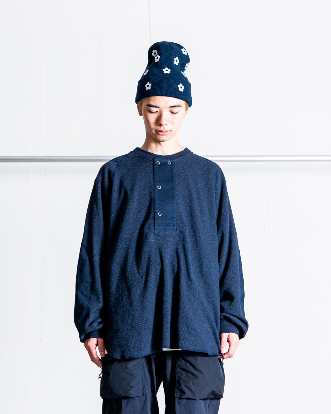 【RESTOCK】norbit Wool cotton waffle Henley neck T-shirts