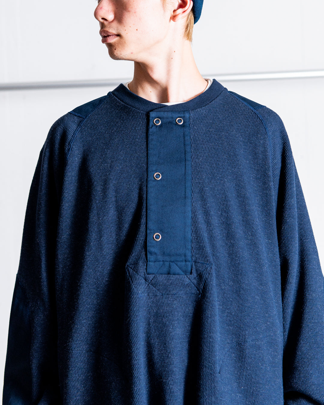 【RESTOCK】norbit Wool cotton waffle Henley neck T-shirts