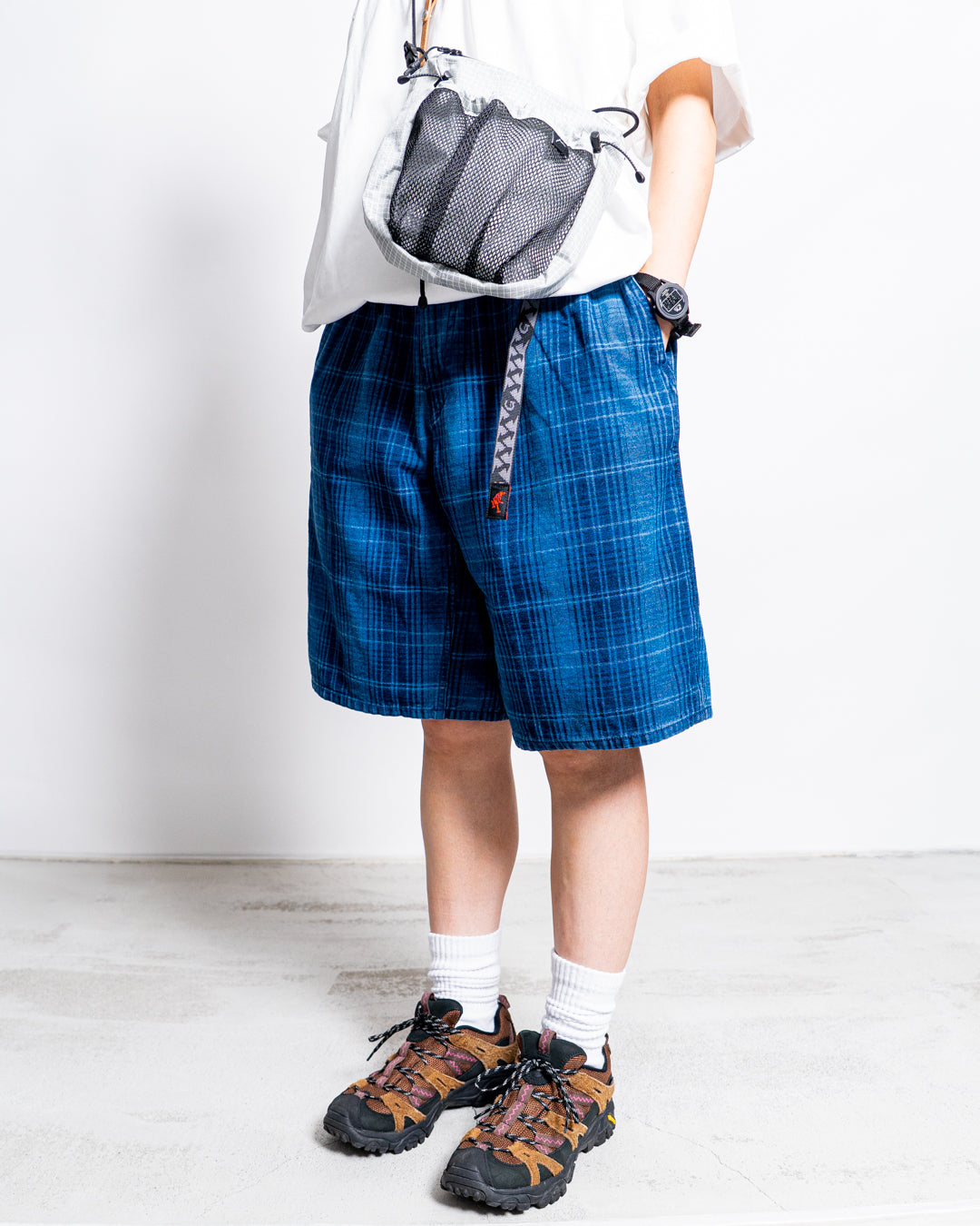 Gramicci LAGOON SHORT DENIM PLAID
