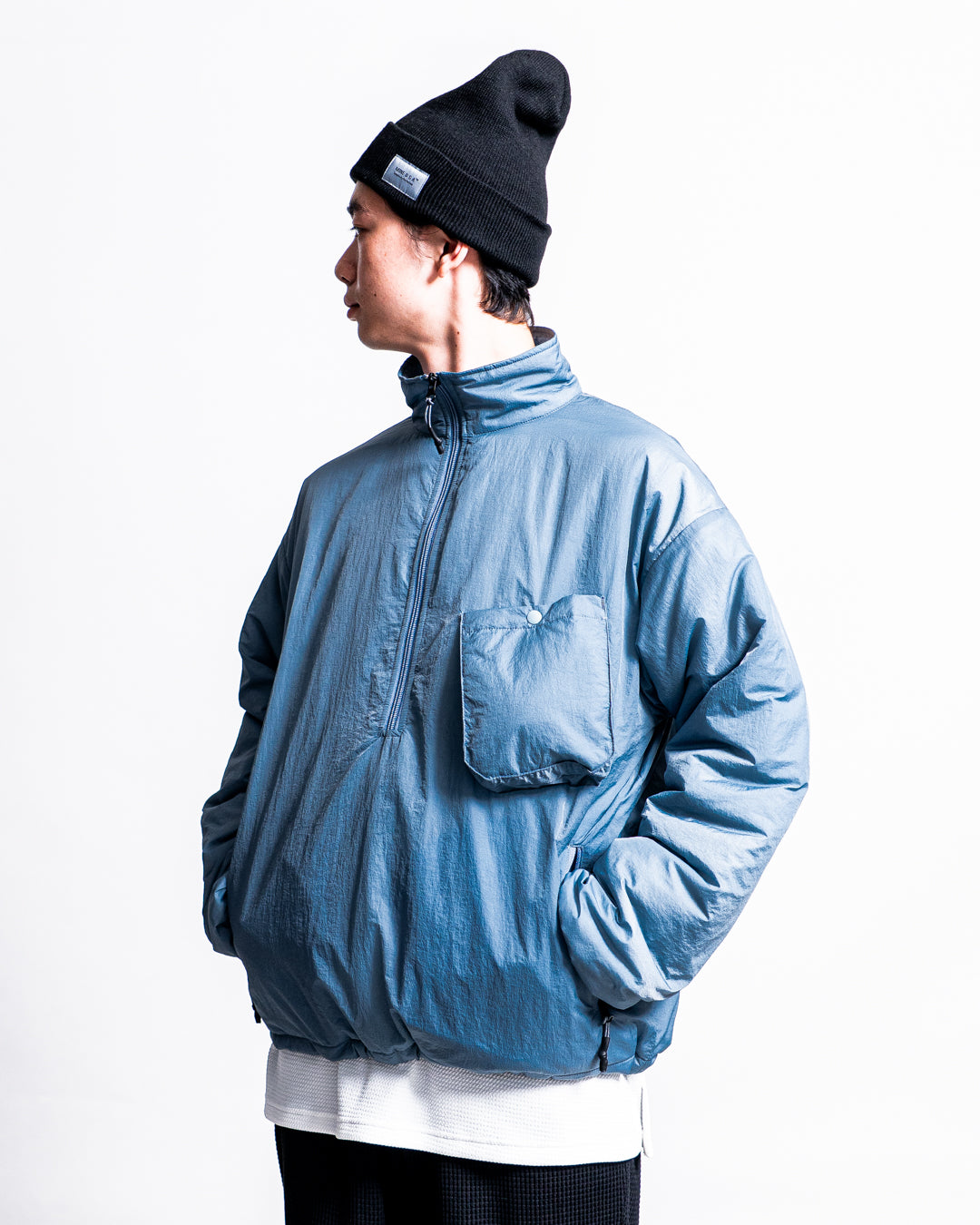 GOLDENMILLS HARF ZIP PADDING SHIRT