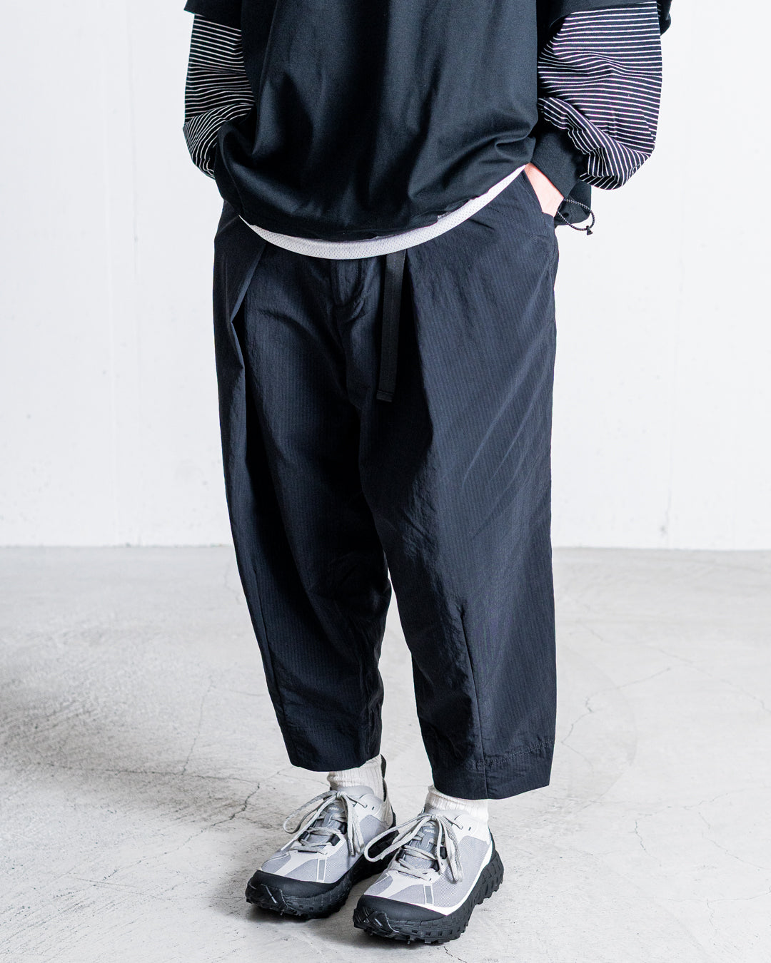 【zentex exclusive】norbit Shadow Stripe Cropped Easy Pants "zentex custom"