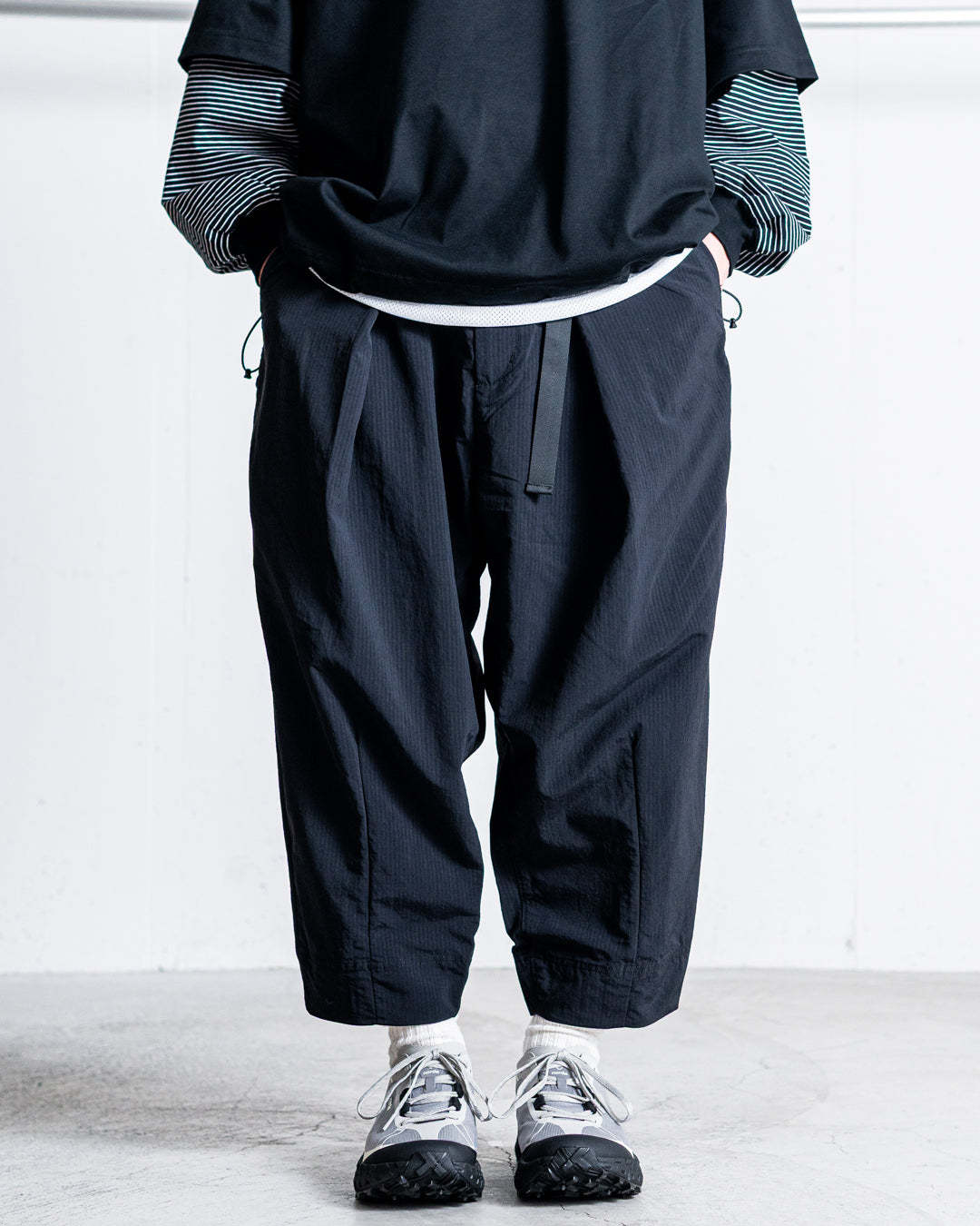 【zentex exclusive】norbit Shadow Stripe Cropped Easy Pants "zentex custom"