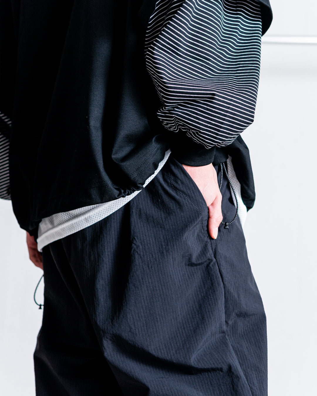 【zentex exclusive】norbit Shadow Stripe Cropped Easy Pants "zentex custom"