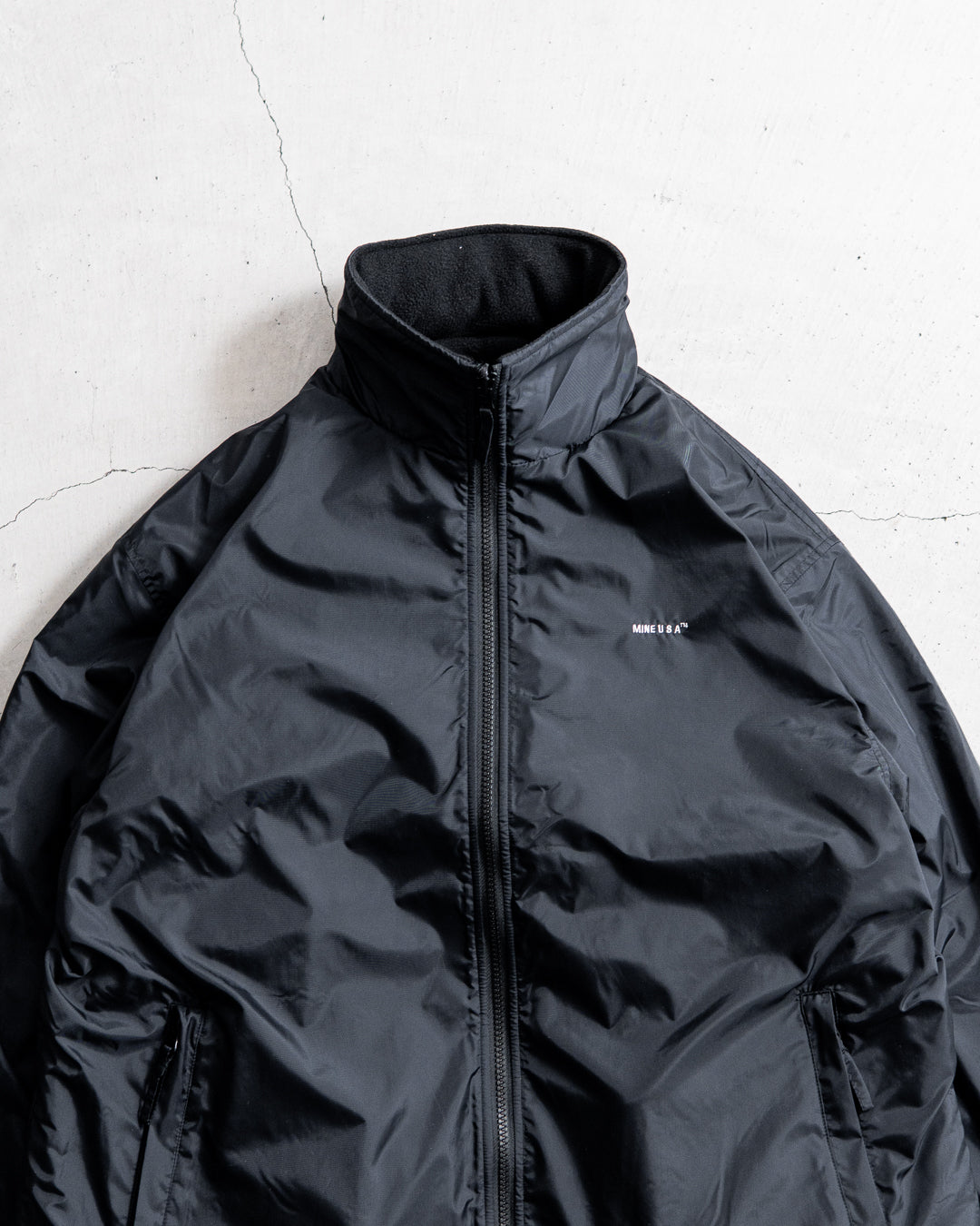 【REVERSIBLE】MINE Nylon/Polyester Reversible Double Zip Jacket