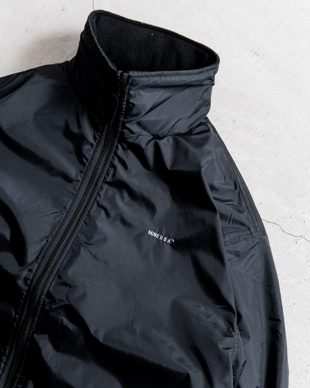 【REVERSIBLE】MINE Nylon/Polyester Reversible Double Zip Jacket