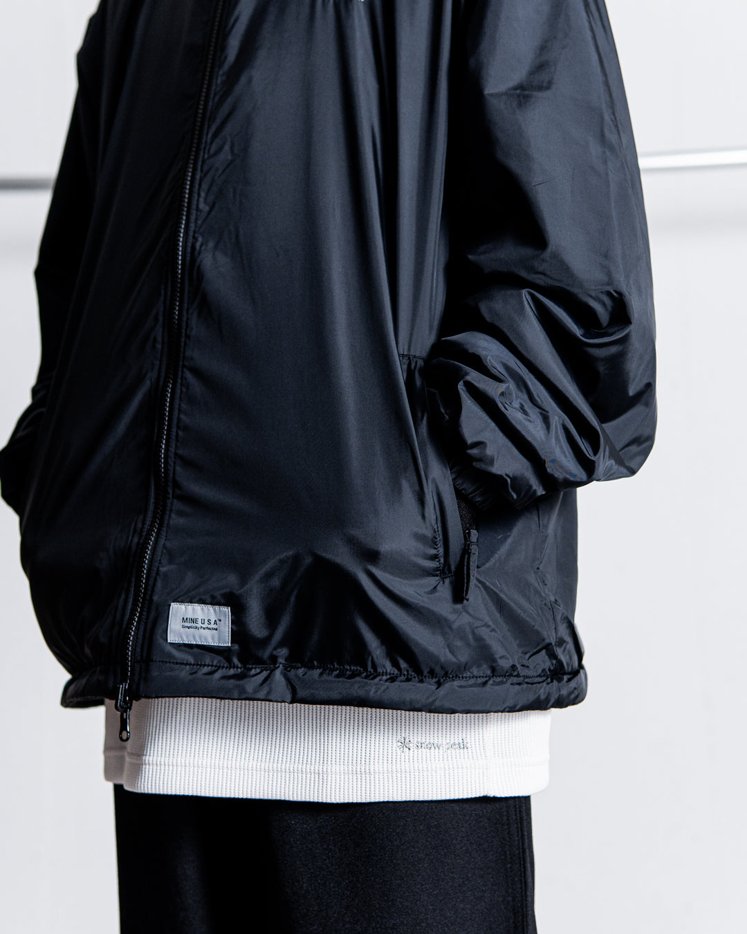 【REVERSIBLE】MINE Nylon/Polyester Reversible Double Zip Jacket