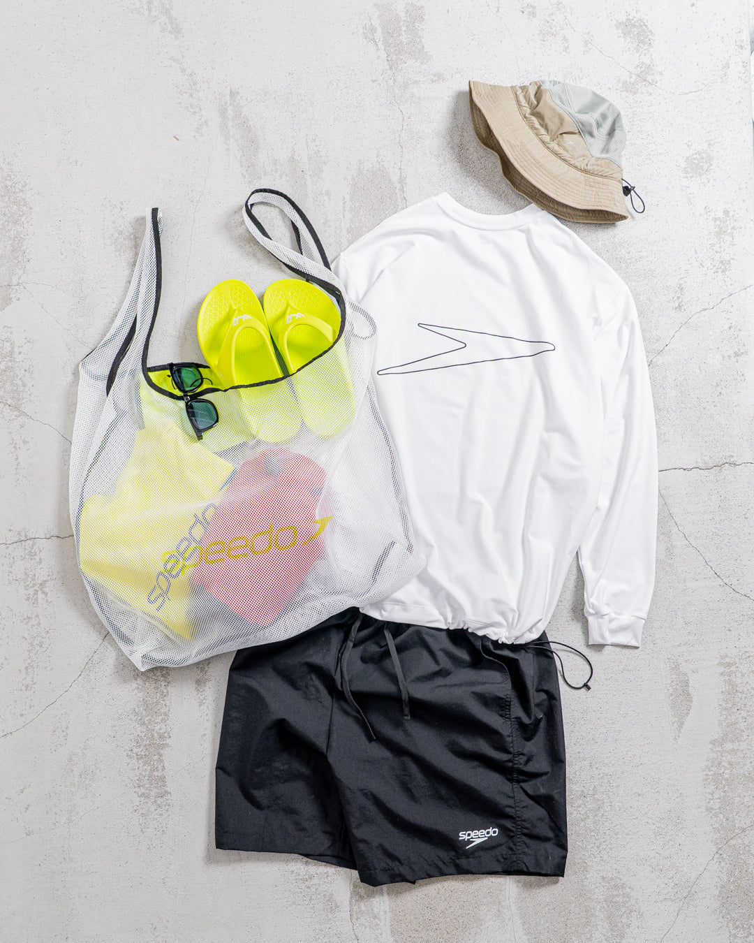 Hybrid Tee / 水陸両用】Speedo (スピード) RASH GUARD CORD L/S TEE