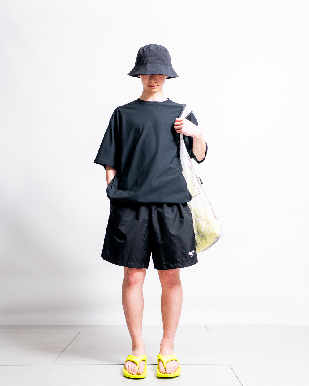 【Hybrid Tee / 水陸両用】Speedo (スピード) STAY FIT RASH GUARD CORD TEE