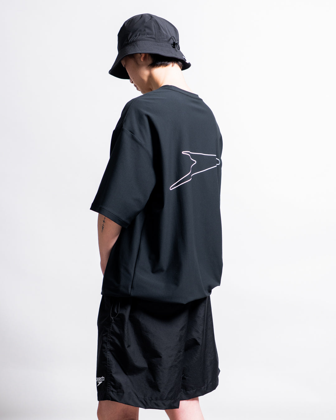 【Hybrid Tee / 水陸両用】Speedo (スピード) STAY FIT RASH GUARD CORD TEE
