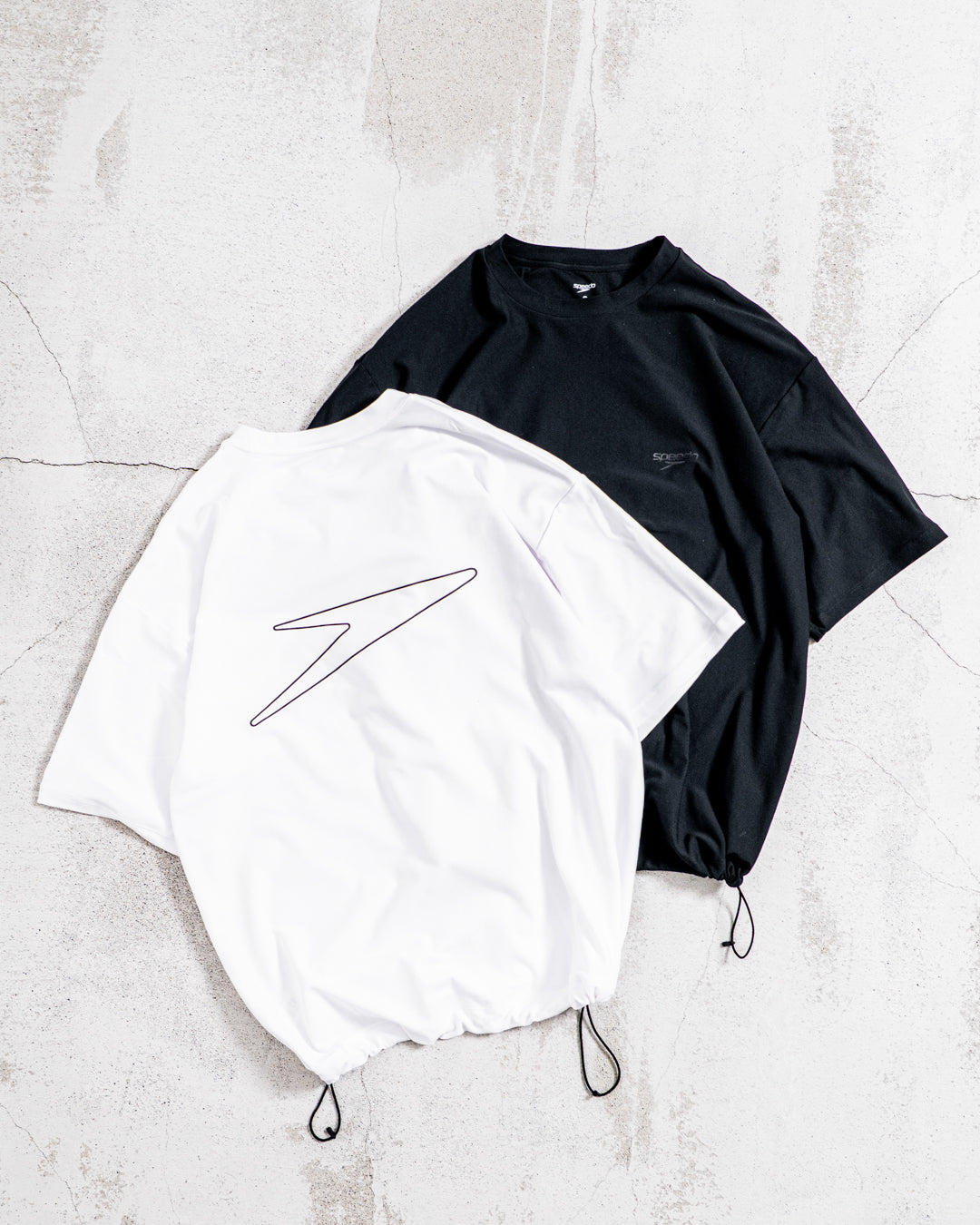 【Hybrid Tee / 水陸両用】Speedo (スピード) STAY FIT RASH GUARD CORD TEE