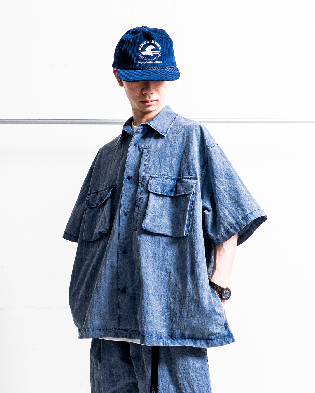 is-ness Pigment-Dyed Short-Sleeve Shirt