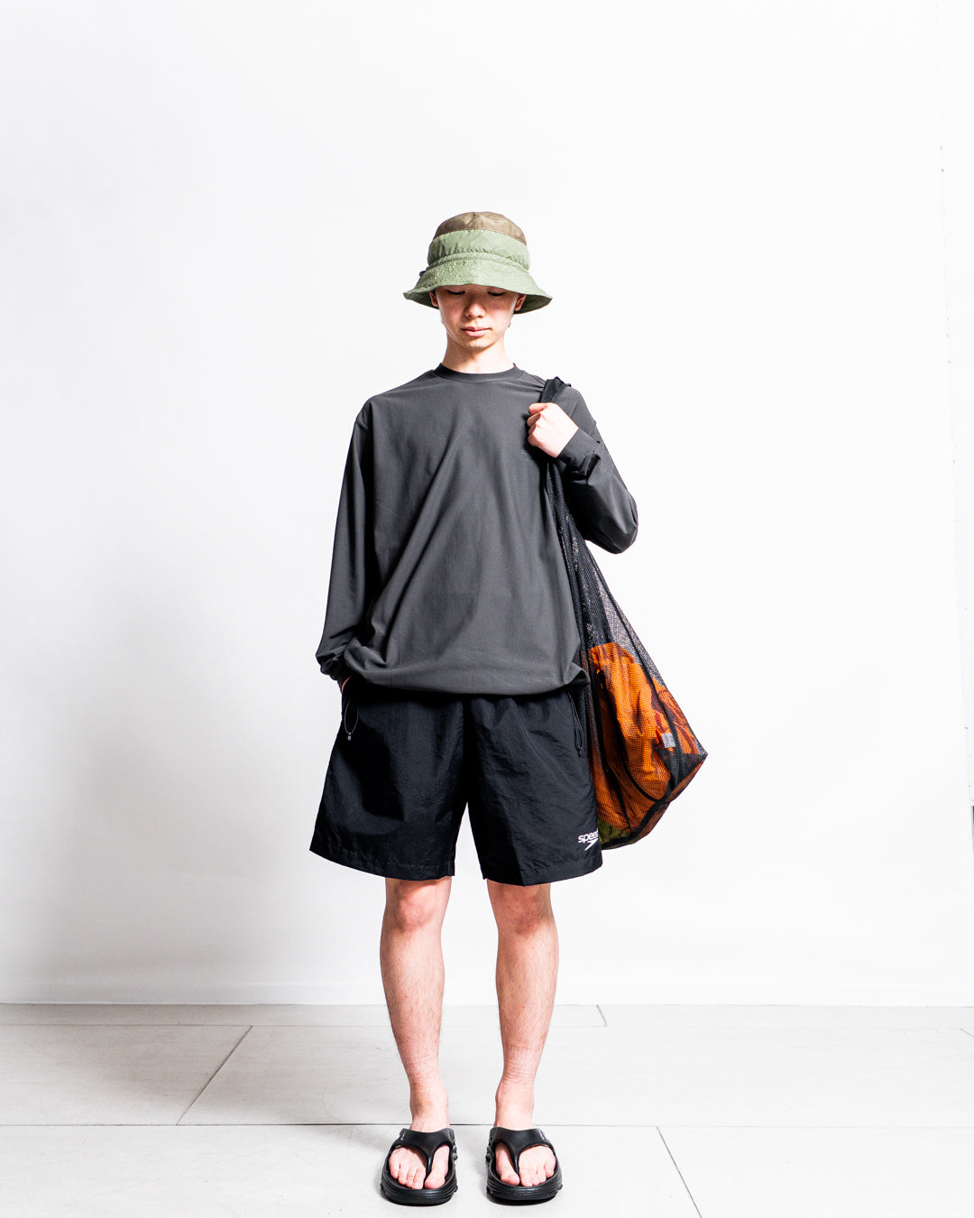 【Hybrid Tee / 水陸両用】Speedo (スピード) RASH GUARD CORD L/S TEE