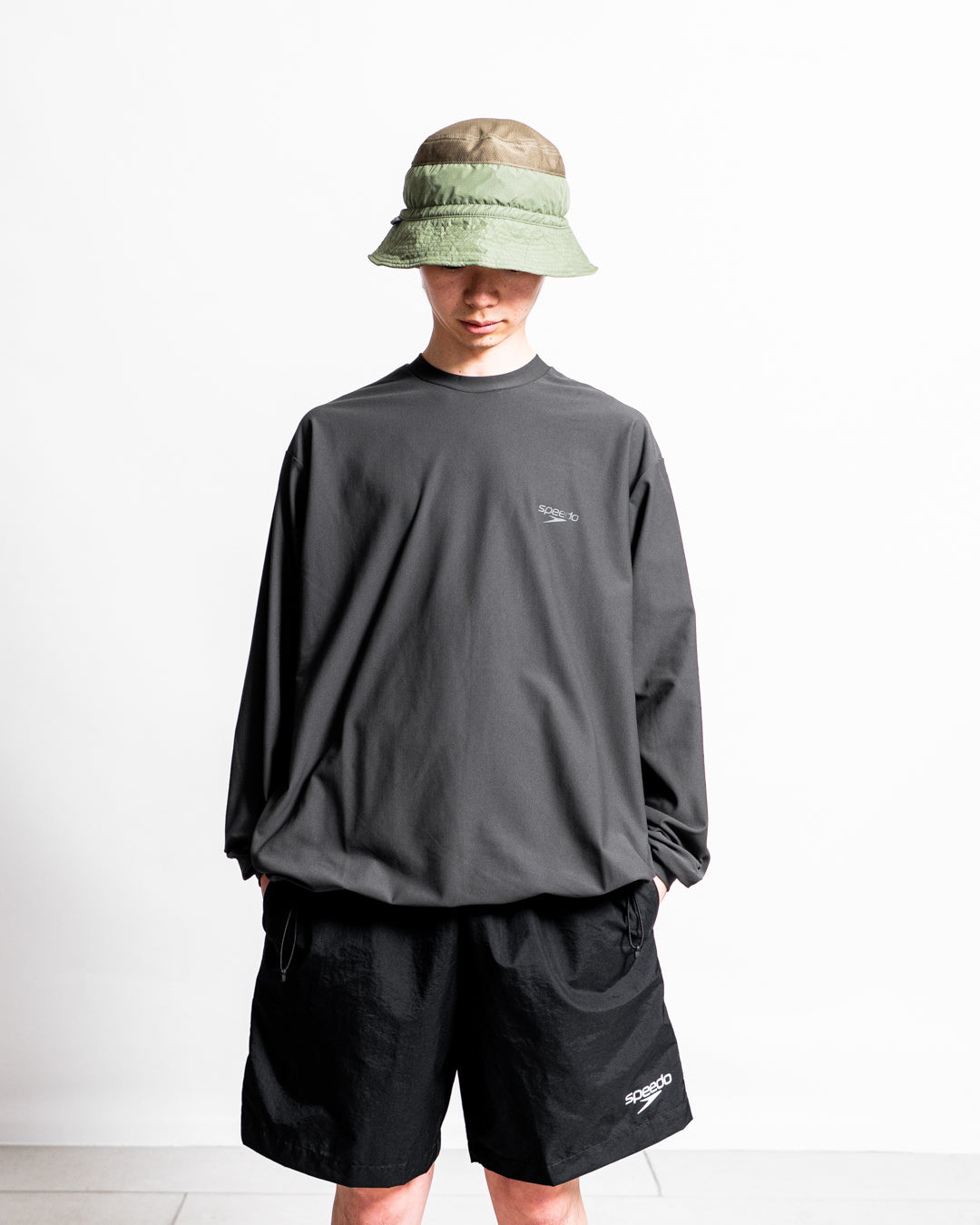 【Hybrid Tee / 水陸両用】Speedo (スピード) RASH GUARD CORD L/S TEE