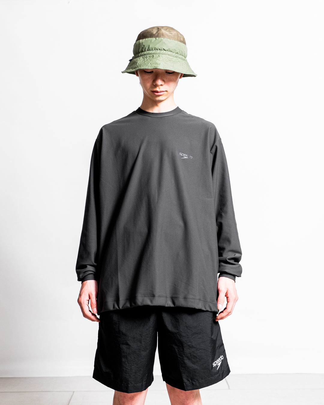 【Hybrid Tee / 水陸両用】Speedo (スピード) RASH GUARD CORD L/S TEE