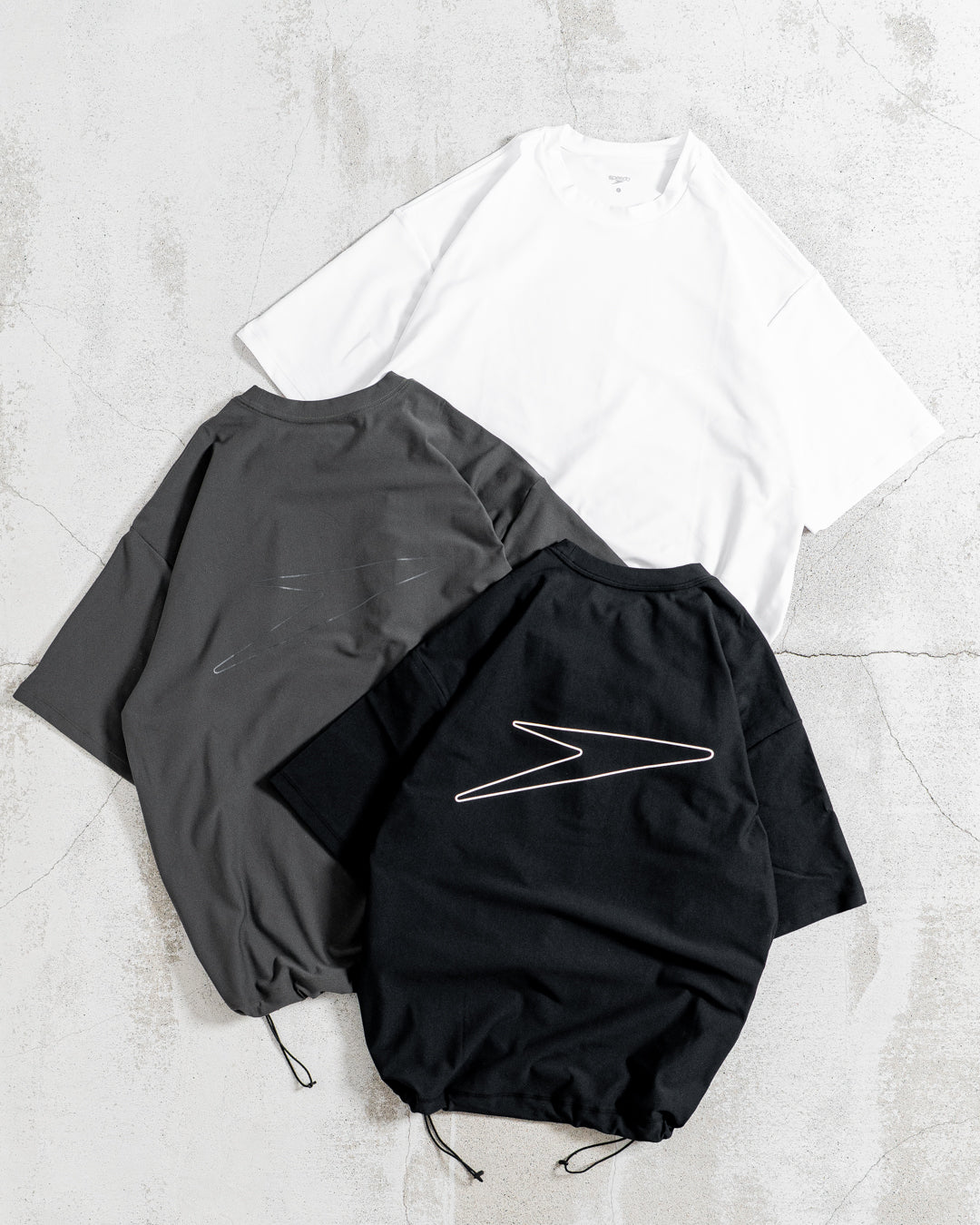 【Hybrid Tee / 水陸両用】Speedo (スピード) STAY FIT RASH GUARD CORD TEE