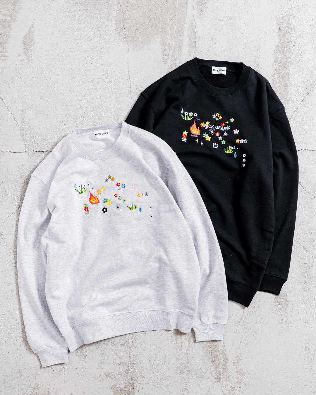 【8.8 sat 11:00 release】NICK GEAR Sample Embroidery Sweat