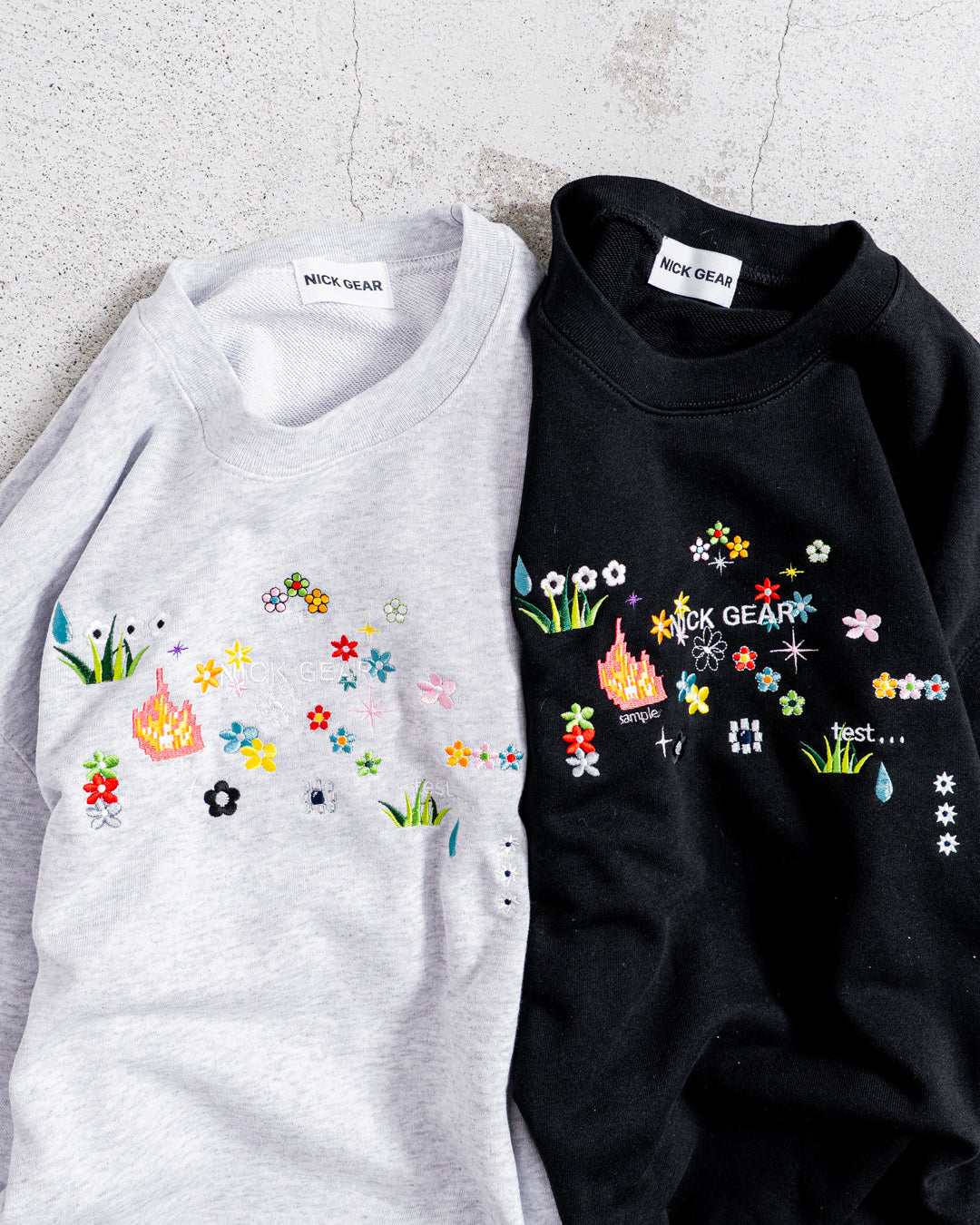 【8.8 sat 11:00 release】NICK GEAR Sample Embroidery Sweat