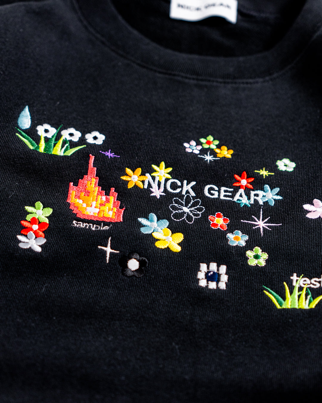 【8.8 sat 11:00 release】NICK GEAR Sample Embroidery Sweat