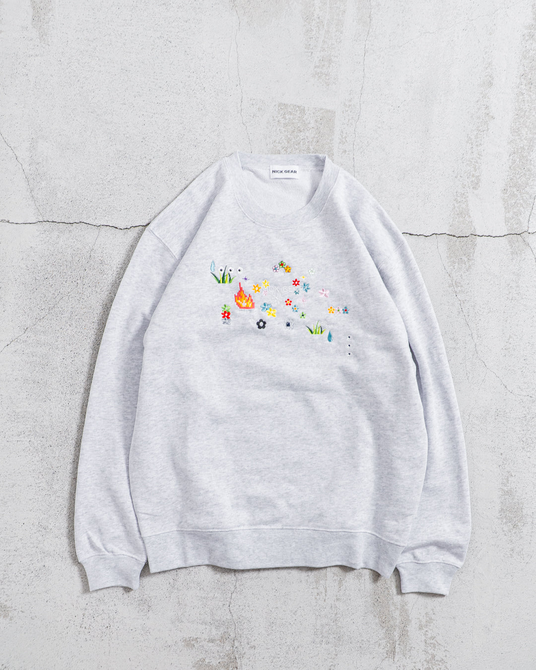 【8.8 sat 11:00 release】NICK GEAR Sample Embroidery Sweat