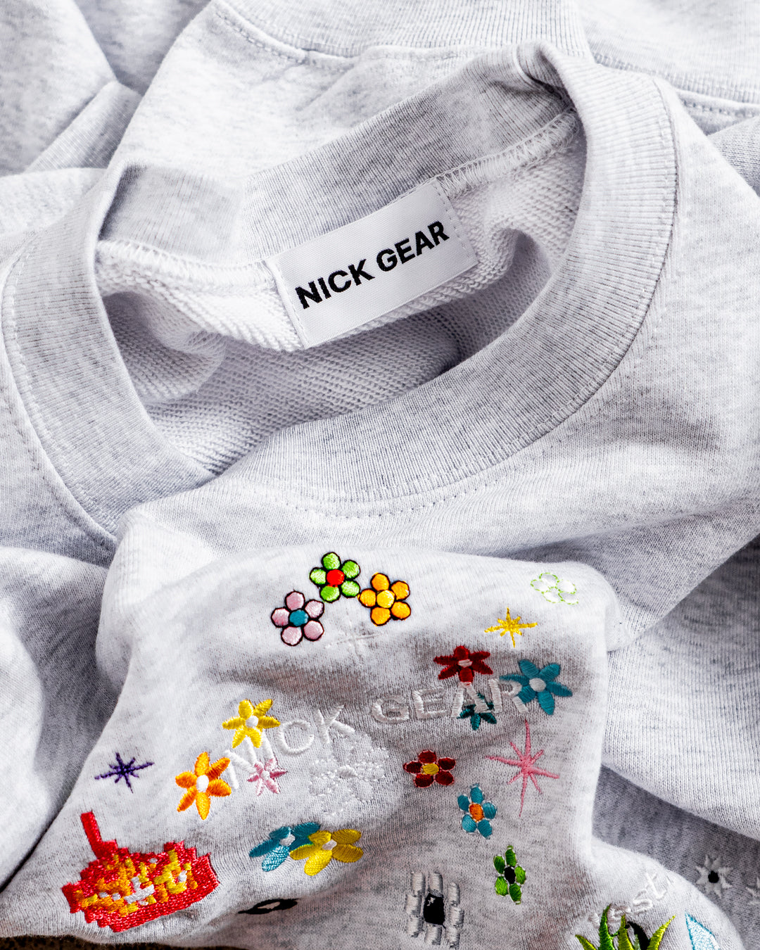 【8.8 sat 11:00 release】NICK GEAR Sample Embroidery Sweat