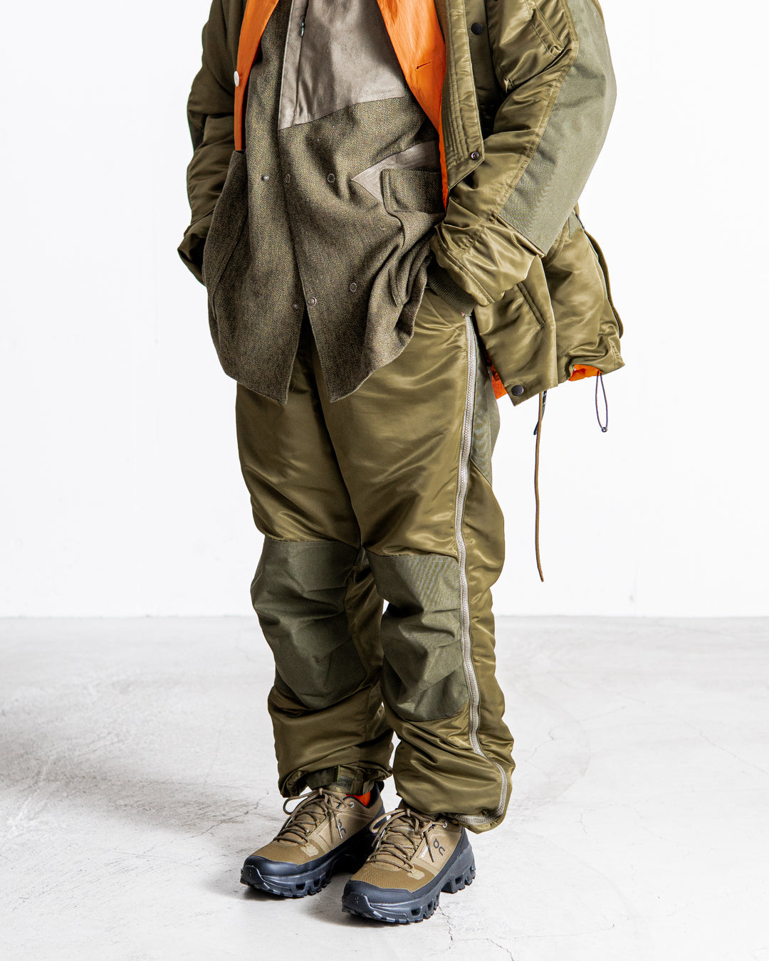 【Collaboration】norbit × Alpha industries Side-opening Padding Samue Pants